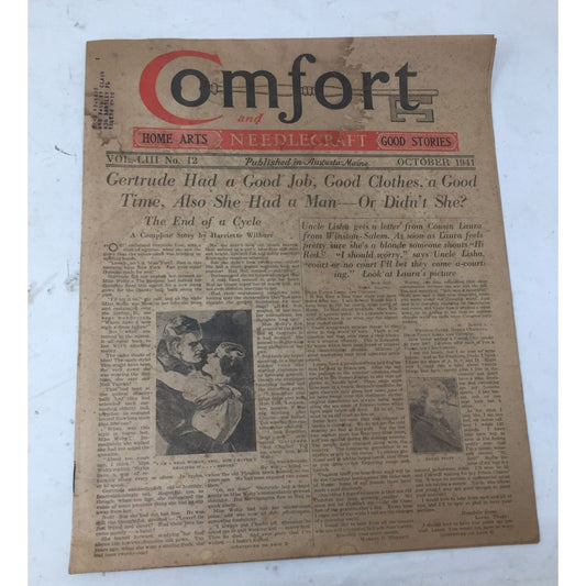 Vintage Collectible Comfort & Needlecraft Home Arts Magazine Oct. 1941