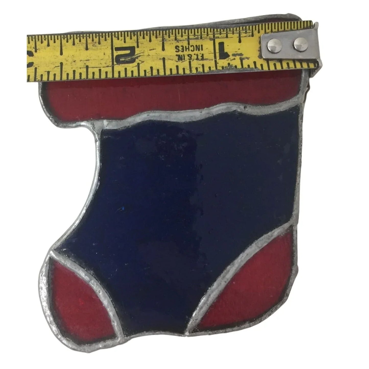 Stained Glass Christmas Stocking Ornament Suncatcher Red/Blue A+ Stuff A+ Stuff