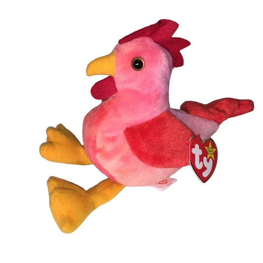Vintage 1996 TY Beanie Baby - STRUT the Rooster With Tags - A+ Stuff
