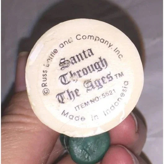 Vintage Santa Through The Ages Russ Berrie & Co. #5521 Christmas Tree Ornament - A+ Stuff