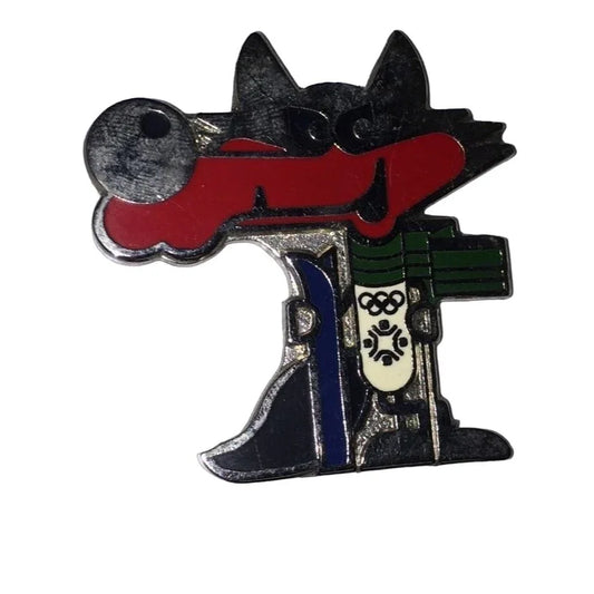Olympic Sarajevo Vucko wolf mascot 1984 Vintage Pin (Pin has broke off) - A+ Stuff