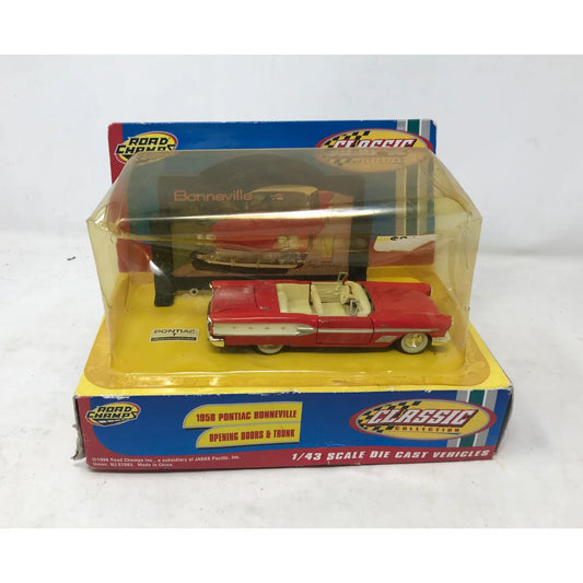 1958 Pontiac Bonneville (Red) - ROAD CHAMPS American Classic Car 1:43 Die Cast - A+ Stuff