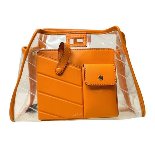 Fendi Peekaboo Defender PVC Clutch Bag Orange - Small