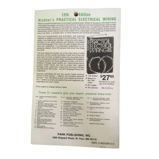 Wiring Simplified by Richter/Schwan Paperback book (34th edition) - A+ Stuff