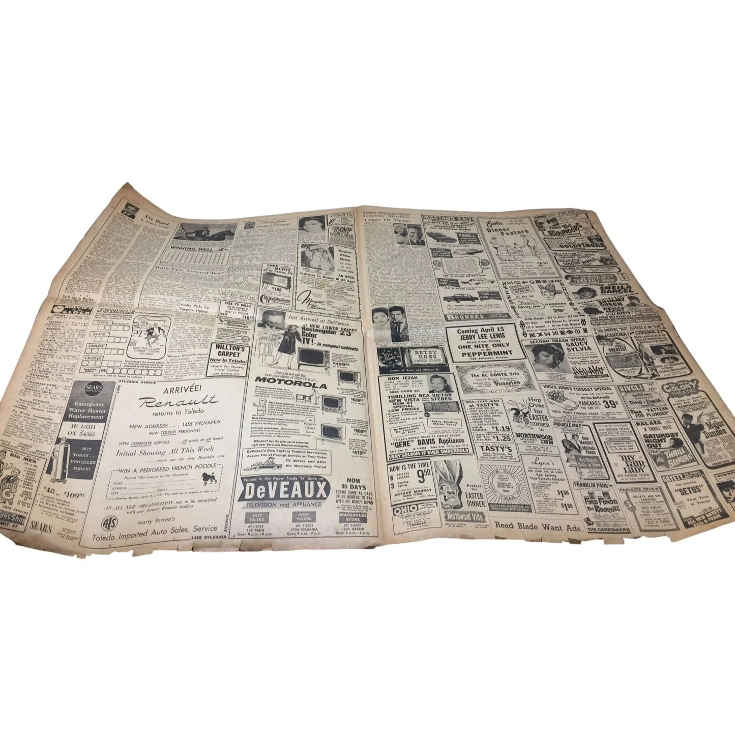 The Blade Vintage Collectible Newspaper April 12, 1965 "Tornadoes Kill 13 in City" the blade A+ Stuff