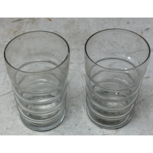Set of Two Unique Vintage Clear Uniglass Twist Drinking Glasses - A+ Stuff