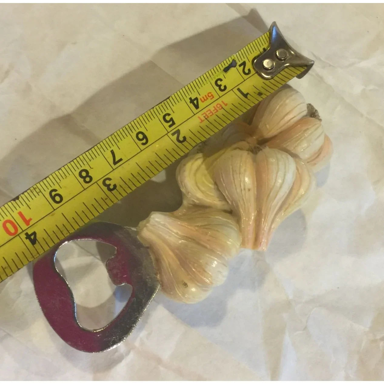 Vintage Bottle opener with Garlic Heads- about 4 inches - A+ Stuff