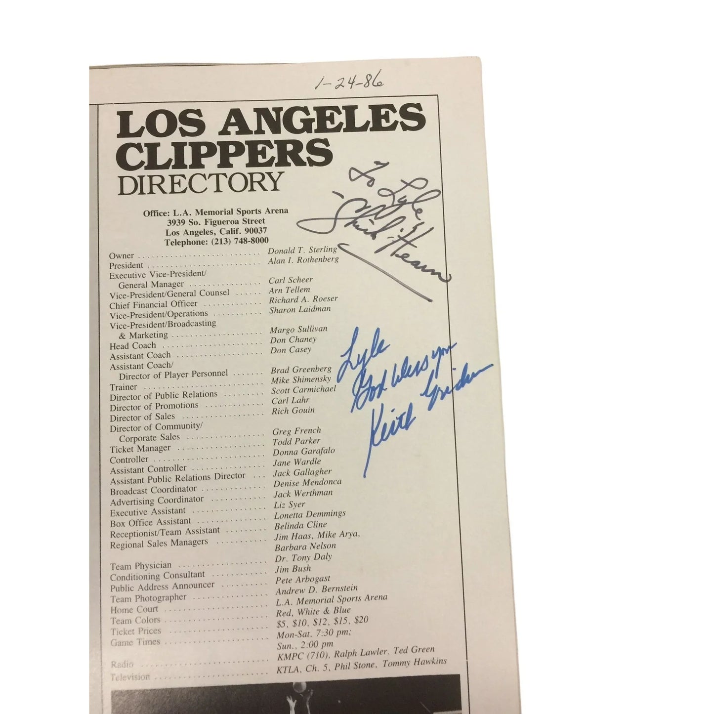Vintage Signed Hoop Basketball Magazine Kareem Abdul Jabbar Los Angeles Lakers #33 - A+ Stuff