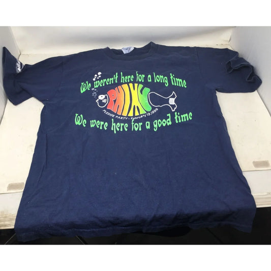 Womens PHI MU Navy Blue Cotton Tee Shirt Size Large - A+ Stuff