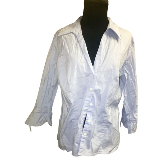 Womens Old Navy Size Large Baby Blue Collared Button Down Dress Shirt - A+ Stuff