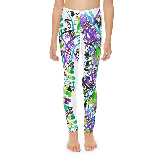 Madeline's Doodle Pants - Kids Art Pants - Youth Full-Length Leggings (AOP) Printify A+ Stuff All Over Prints