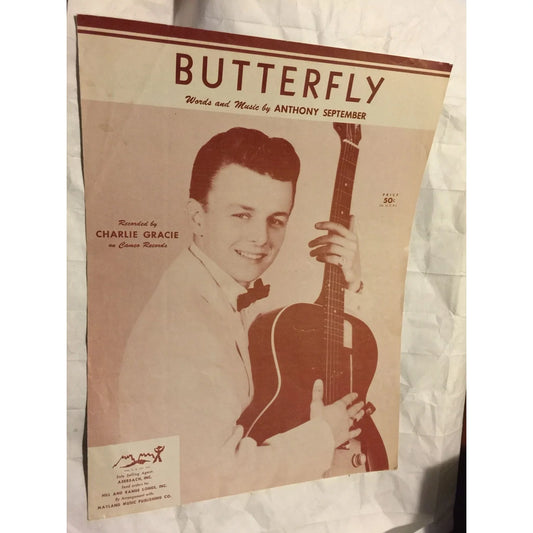 Butterfly (Charlie Gracie on front cover) Sheet music – January 1, 1957 - A+ Stuff