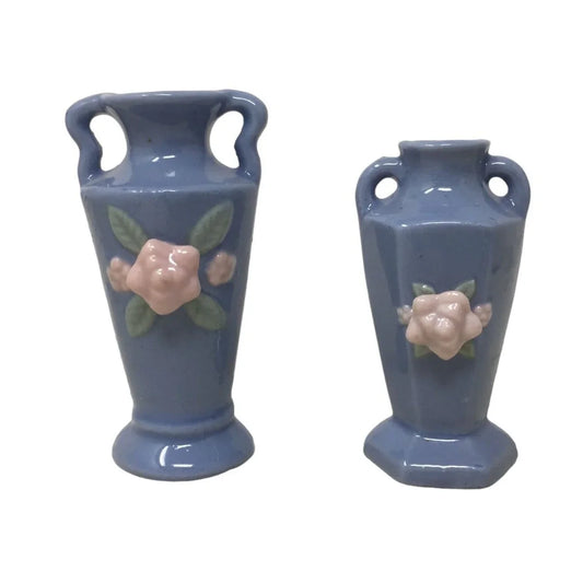 Vintage Small Miniature Set of 3 Handpainted Handled Vases/Toothpick Holders A+ Stuff A+ Stuff
