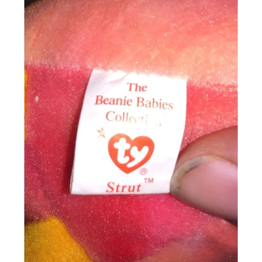 Vintage 1996 TY Beanie Baby - STRUT the Rooster With Tags - A+ Stuff