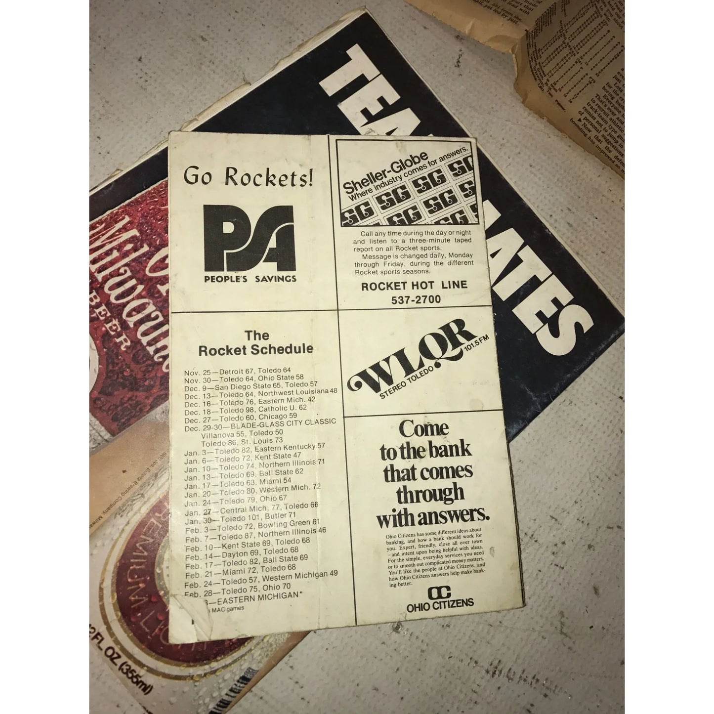 University of Toledo article and programs - souvenirs - Toledo Rockets basketball - A+ Stuff