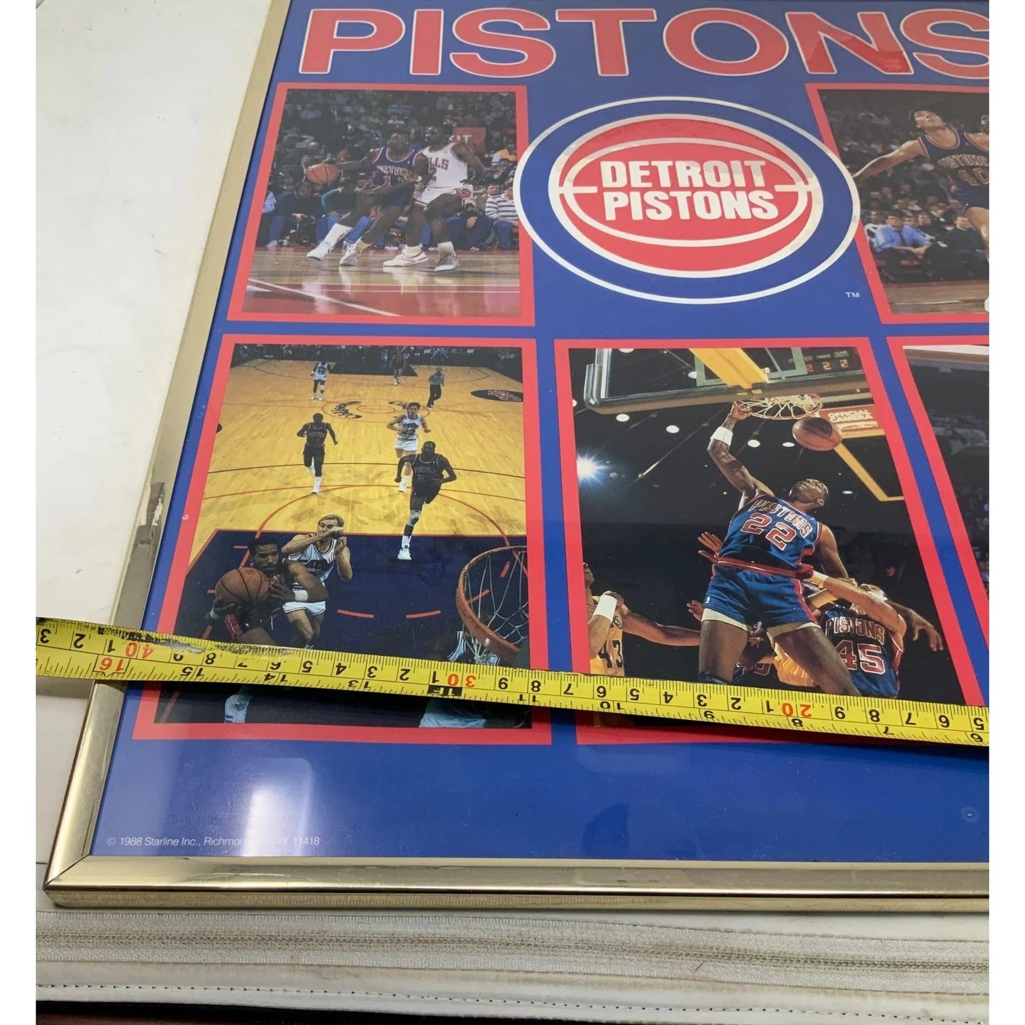 Vintage Detroit Pistons 1988 Starline Inc. NBA Basketball Framed 20x16 Poster - A+ Stuff