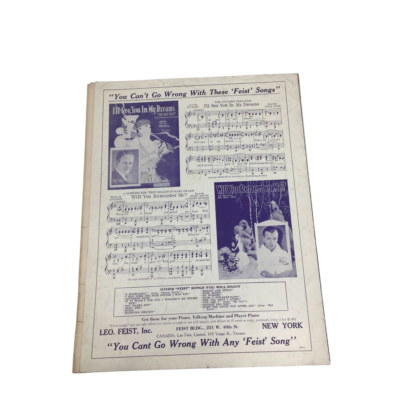 Vintage 1925 Piano Sheet Music for "The Midnight Waltz" A+ Stuff A+ Stuff SHEET MUSIC