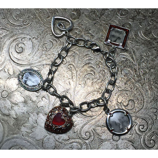 Vintage Liz Claiborne ''Picture This'' Link Dangling Photo Charm Bracelet