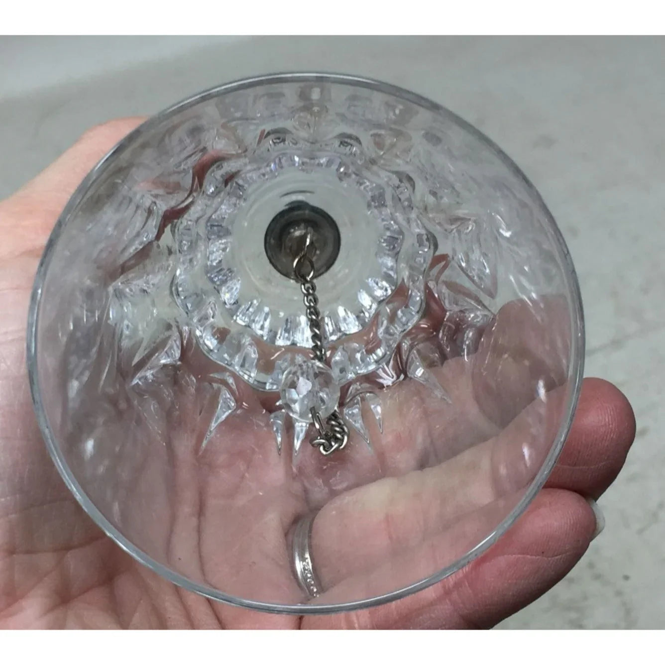 Vintage Princess House Crystal Glass Dinner Wedding Hand Bell w/ Silverplate handle A+ Stuff A+ Stuff