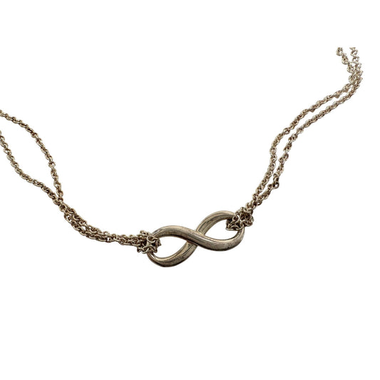 Tiffany & Co Infinity Double Chain Pendant and Necklace in Sterling 16" Chain