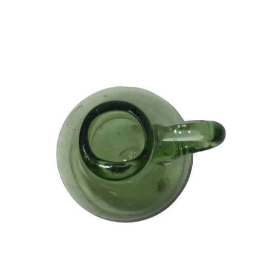 Vintage Small Green Handblown Flower Vase/Jug with Handle - A+ Stuff