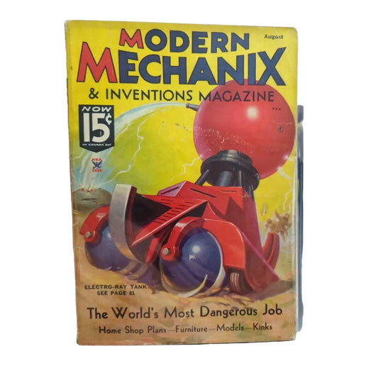 Vintage Aug. 1935 Modern Mechanix & Inventions Magazine - A+ Stuff