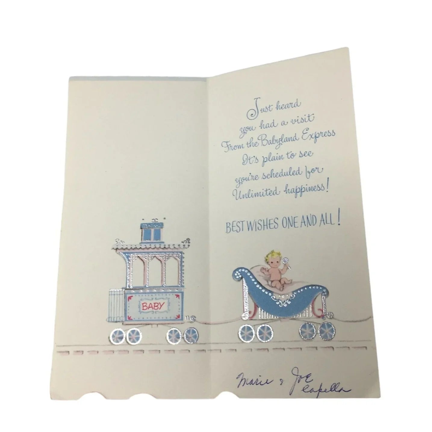 "A New Baby? Congratulations!'' Vintage Rectangular Card Welcoming New Baby - A+ Stuff