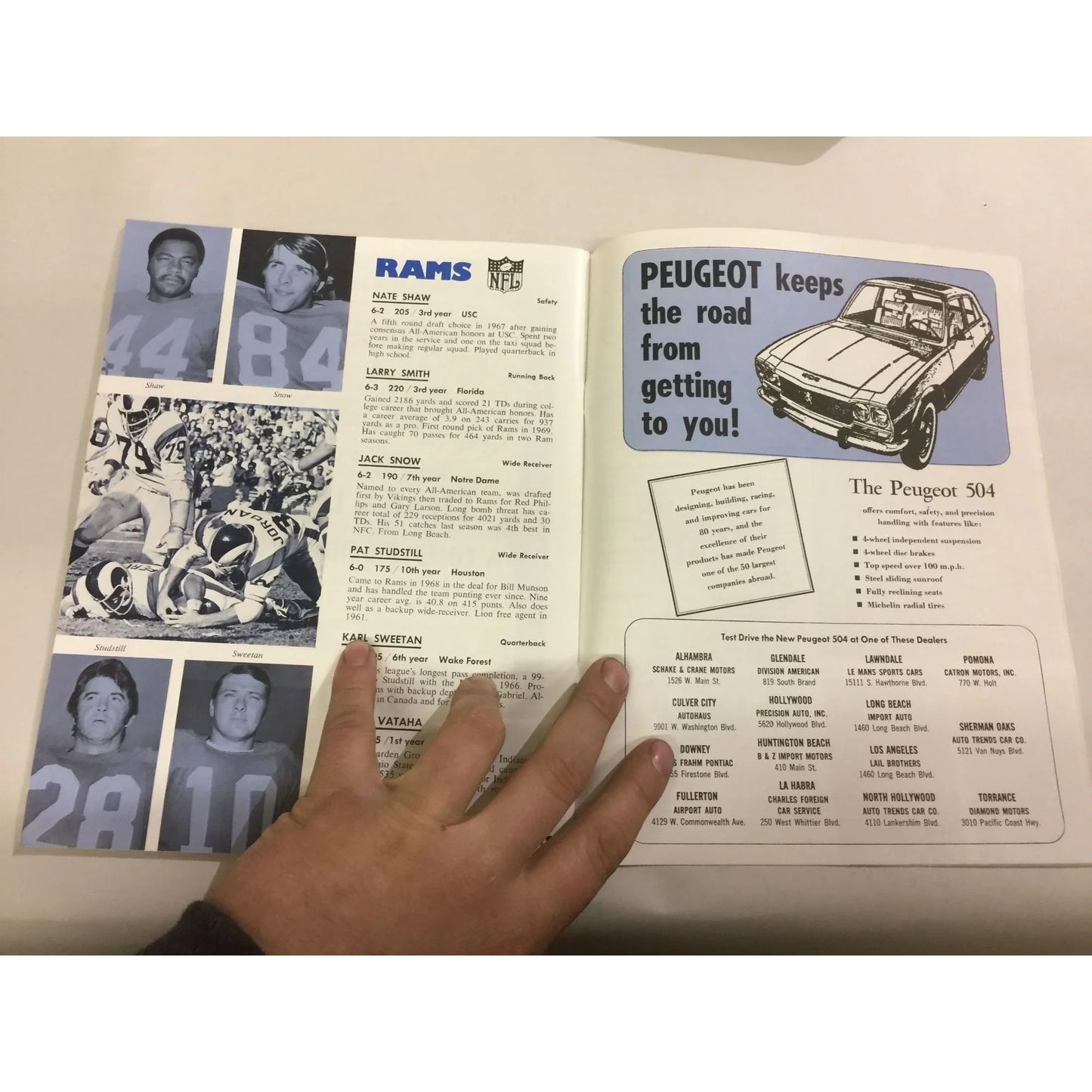Los Angeles Rams vs Dallas Cowboys Vintage Collectible Official Program - A+ Stuff