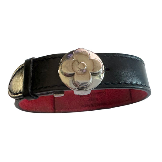 Louis Vuitton Black Leather Monogram Wish Bracelet