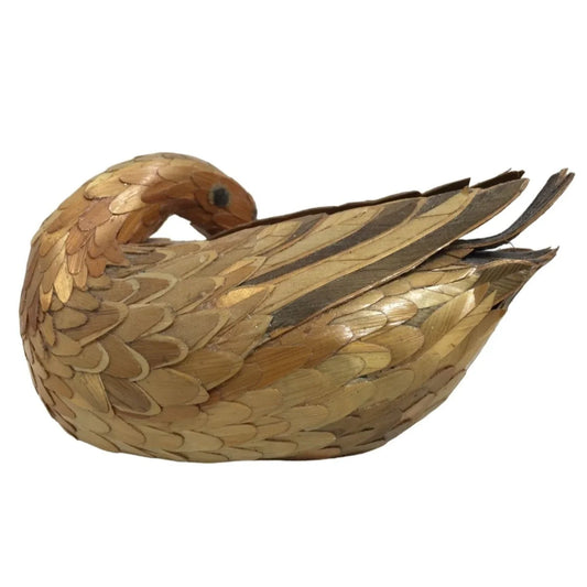 Small Golden Goose/Duck with Feathers - Realistic Looking Figurine A+ Stuff A+ Stuff