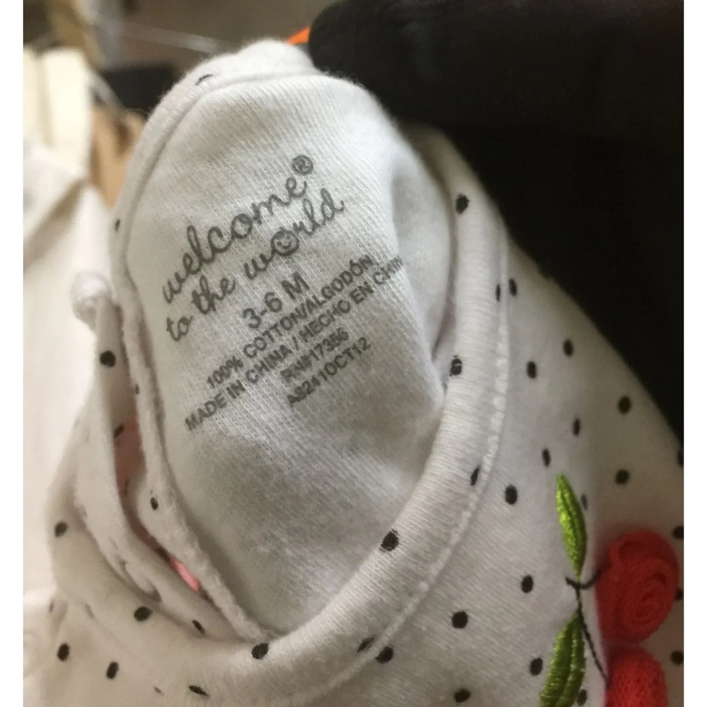 Baby Girl "Welcome to the World" 3-6M Polka Dot Onesie With Red Tutu Attached - A+ Stuff