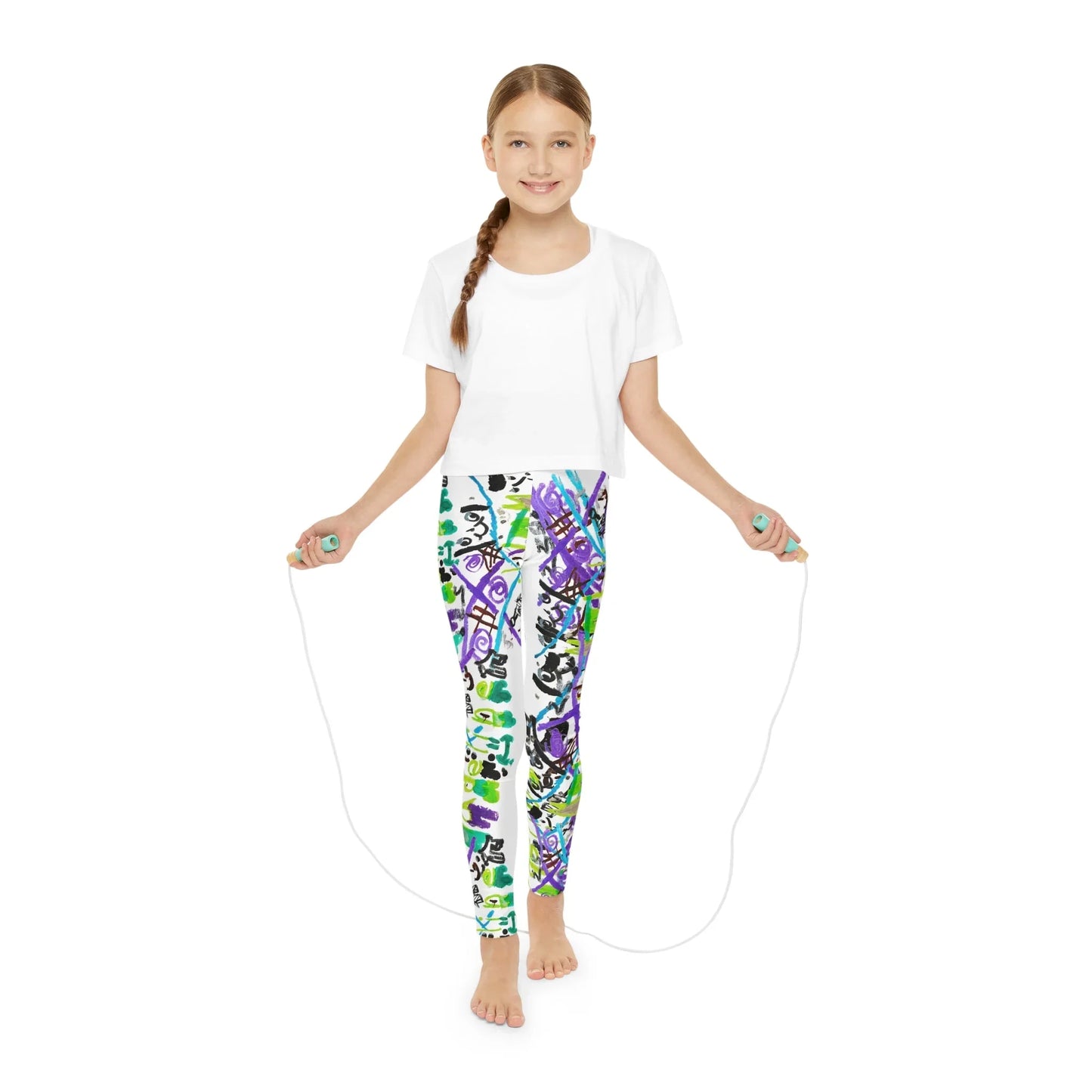 Madeline's Doodle Pants - Kids Art Pants - Youth Full-Length Leggings (AOP) Printify A+ Stuff All Over Prints