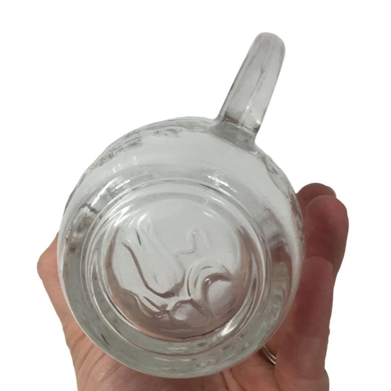 Vintage Set of 4 Princess House Fantasia Clear Glass Coffee Cup Mugs - each 4" tall - A+ Stuff