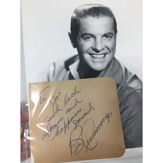 Bob Cummings - Vintage Headshot & Autograph on Napkin with Note - A+ Stuff