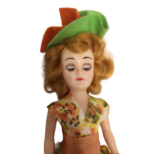 Vintage Collectible Ginger Haired Doll wearing Dress and Hat - Eyes open/close A+ Stuff A+ Stuff