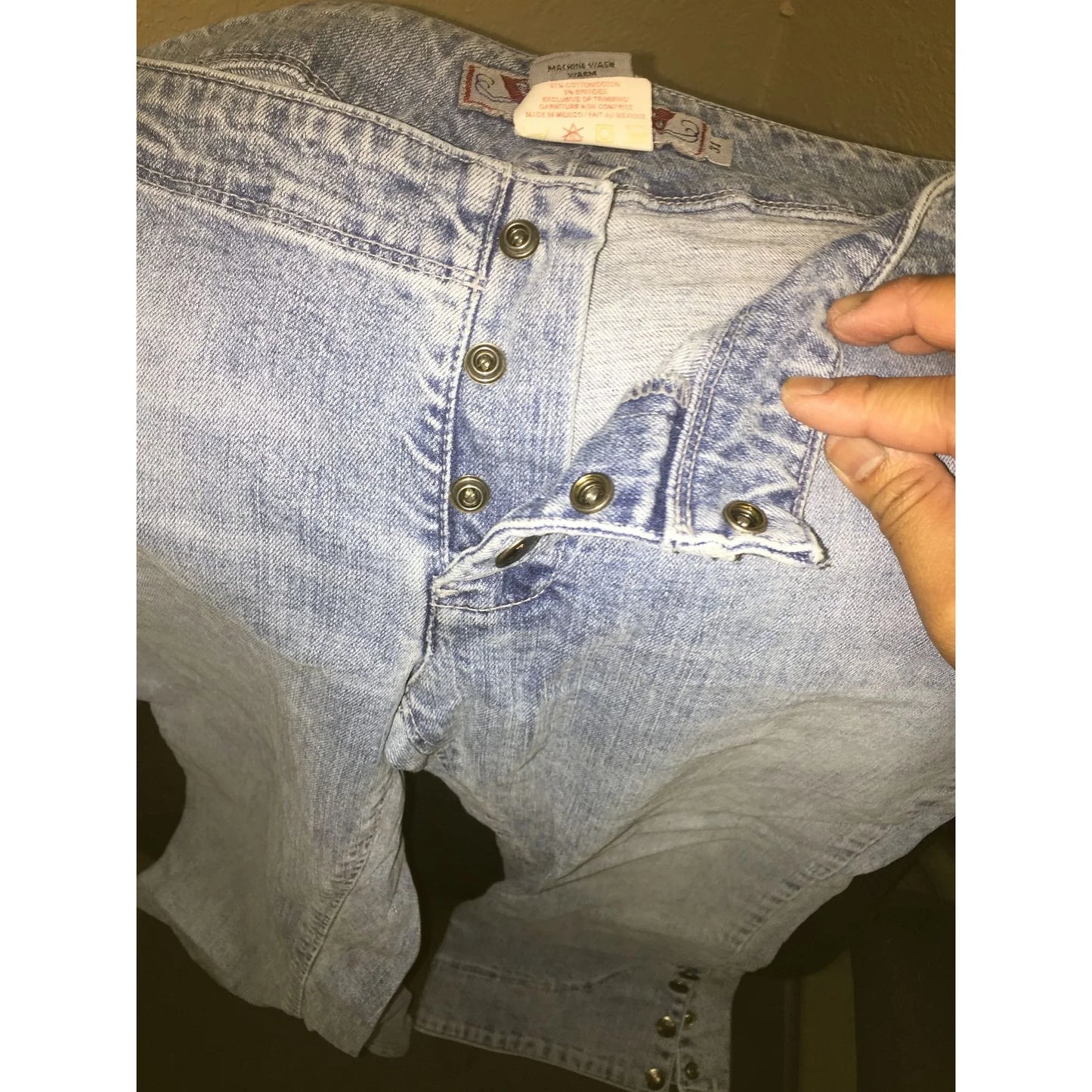 Vintage Silver Clothing Company Womens Button up Capri Blue Jeans Size 31/23 - A+ Stuff