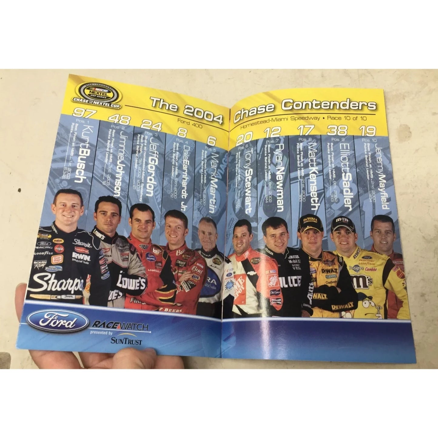 Nascar Collectibles- 2004 Nextel Cup Series Magnets/Stickers, Daytona 500/Ford Racewatch Brochures - A+ Stuff