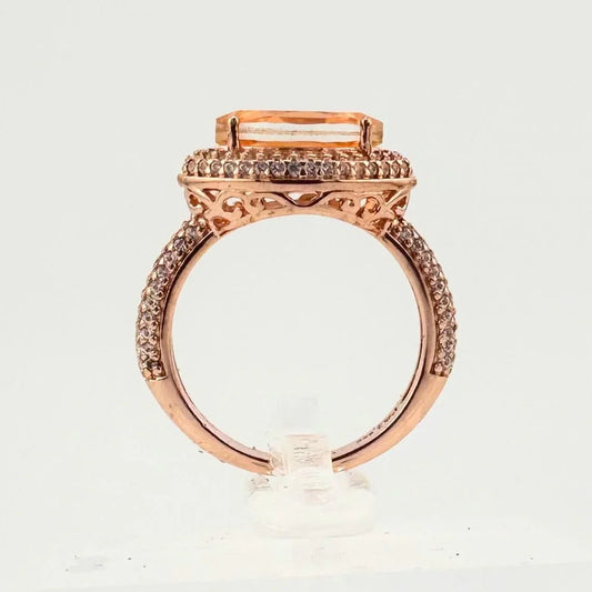 Marquis Cut 2 Ct. Morgainte Doublet Ring. 14kt Gold Overlay Sterling - Size 8.25 - A+ Stuff
