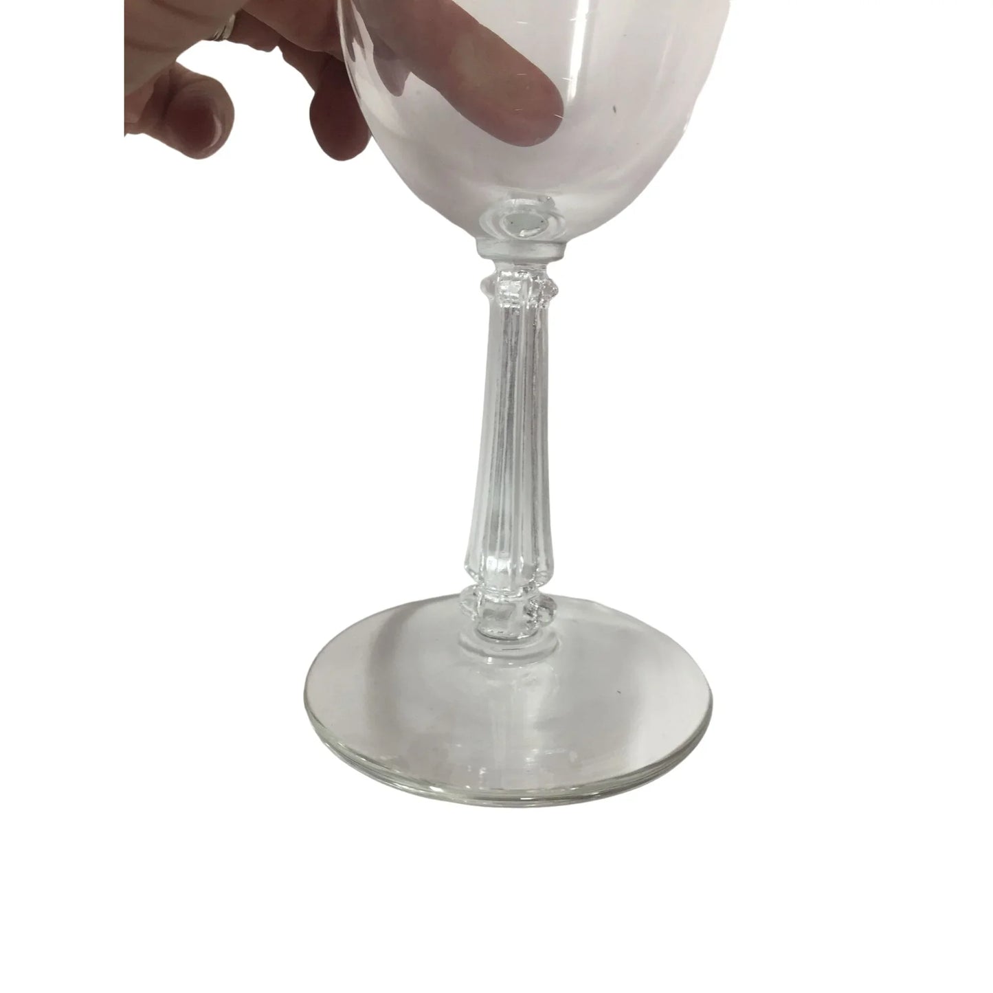 Vintage Set of 3 Short Stemmed Footed Clear Glass Wine Glasses - A+ Stuff