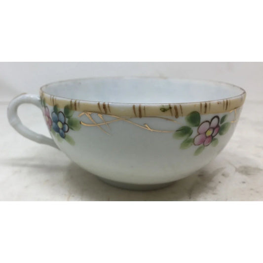 Vintage Handled Tea Cup With Gold Rim & Flowers A+ Stuff A+ Stuff