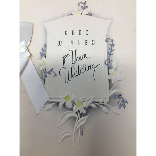 "Good Wishes for Your Wedding" Vintage Wedding Card with Handwriting inside - A+ Stuff