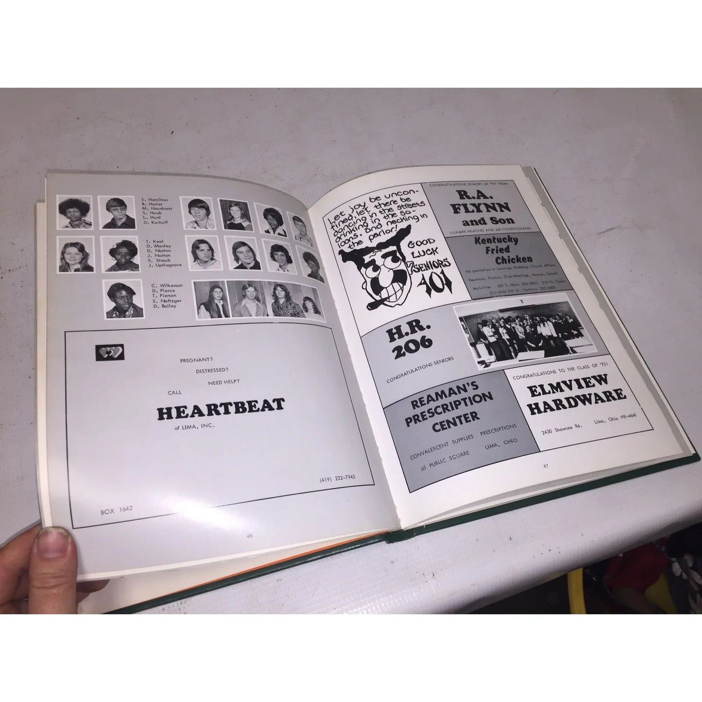 Vintage 1975 "The Flame" Lima Central Catholic High School Yearbook - A+ Stuff