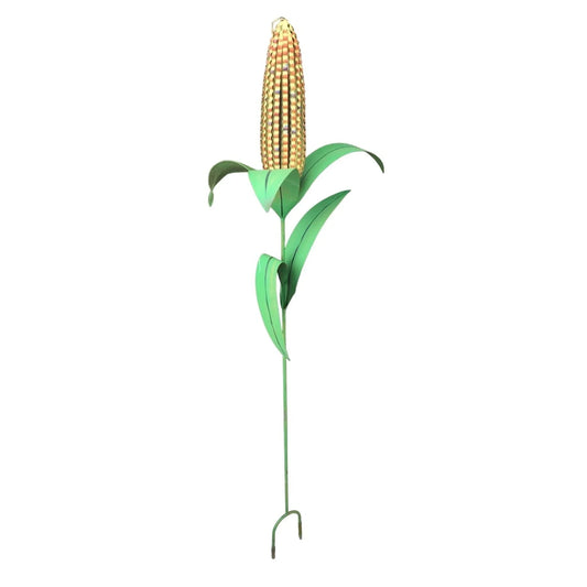 Two Yellow and Green Tall Welded Metal Garden/Yard Corn Stalks - A+ Stuff