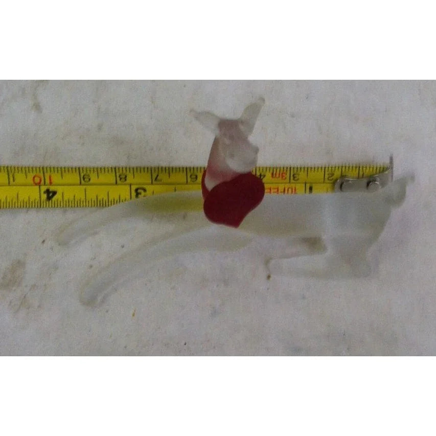 Christmas Holiday Clear Glass Dog Figurine with Red heart- About 4" - A+ Stuff