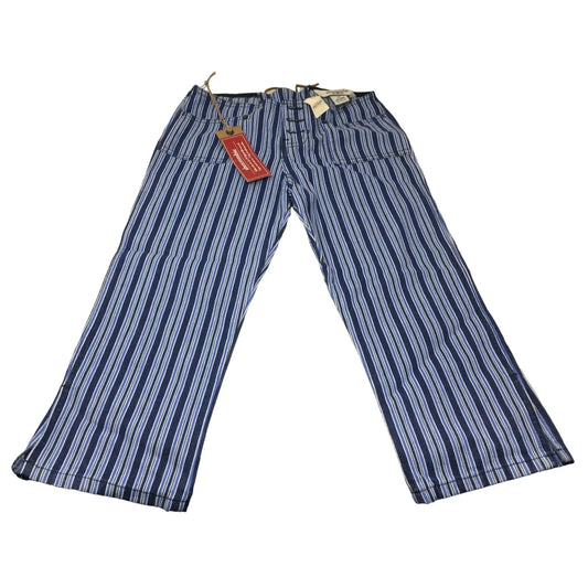 Abercrombie Girls Size 10 Striped Blue Super Low Rise Capri Pants New with Tags - A+ Stuff