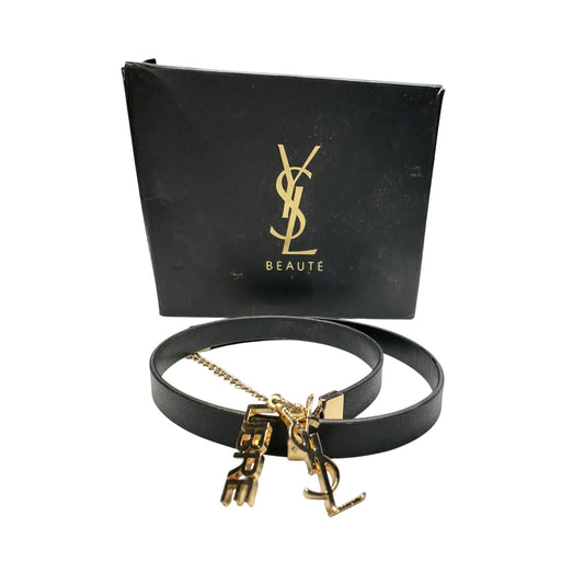 Yves Saint Laurent YSL Beaute Leatherette Choker / Bracelet w YSL & Libre Charms