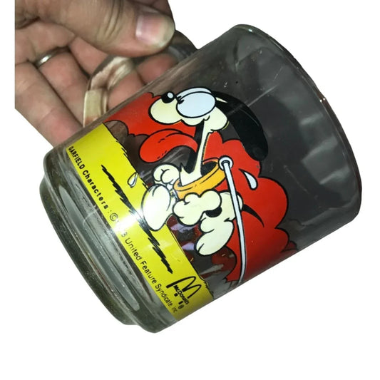 Vintage 1978 McDonalds Garfield Jim Davis Skateboarding Friends Glass Mug Cup - A+ Stuff