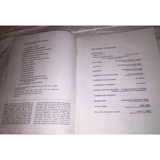 Vintage University of Kansas Graduation commencement Program 1966 - A+ Stuff