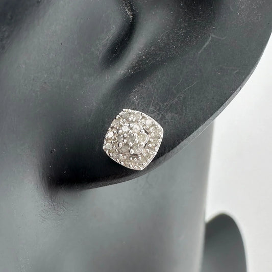Beautiful Natural 1/4 ct Cushion Cut Diamond Stud Earrings - A+ Stuff