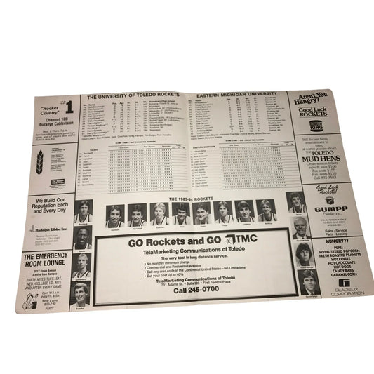 The University of Toledo VS Eastern Michigan 2-4-84 8th Annual Hall of Fame Game Vintage Program - A+ Stuff